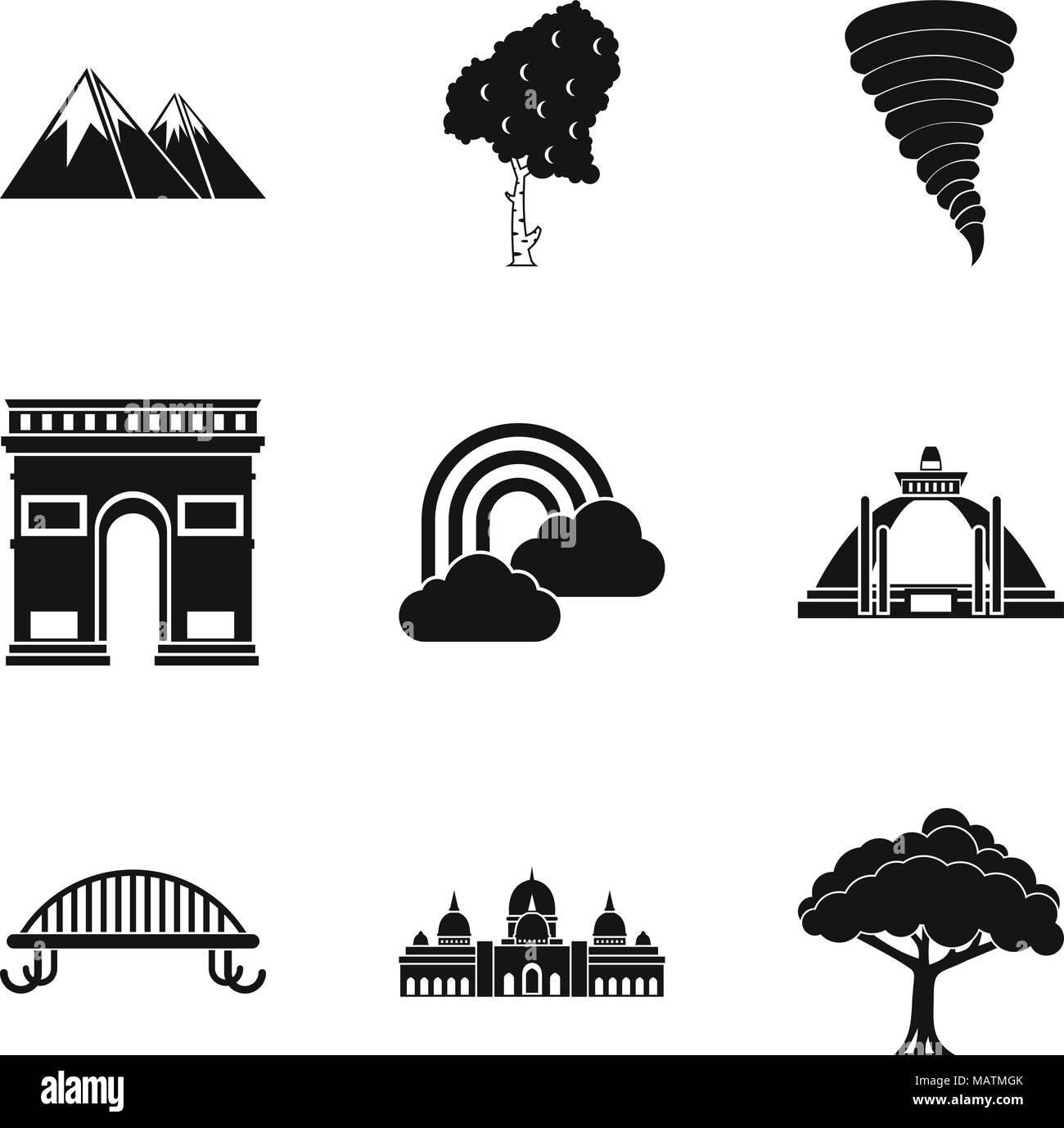 World photo icons set, le style simple Illustration de Vecteur