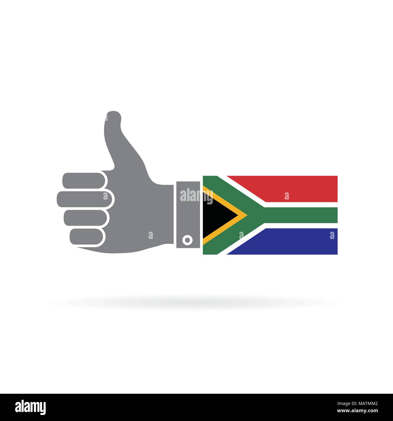 Afrique du Sud drapeau Thumbs up vector icon Illustration de Vecteur