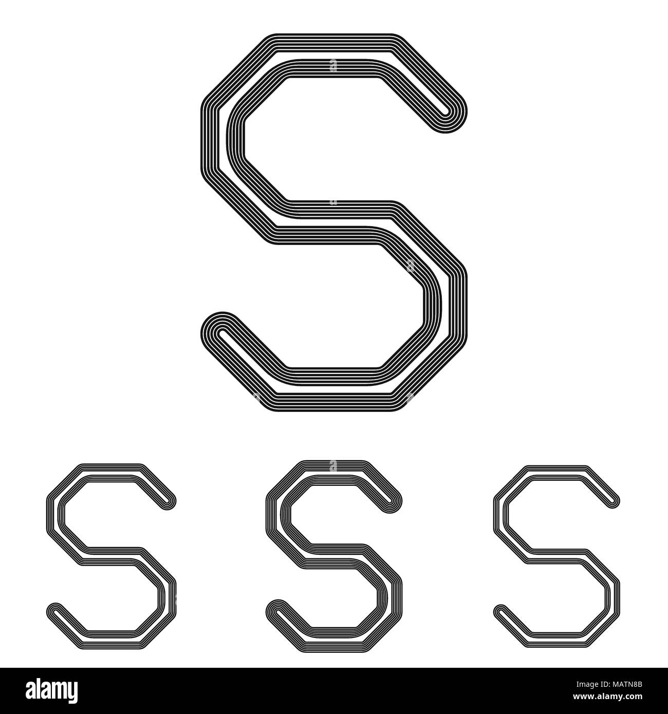 Ligne noire s logo design set Illustration de Vecteur