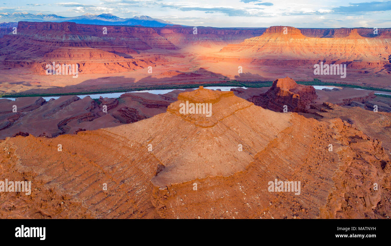 La pyramide, Ours Oreilles National Monument, Colorado, l'Utah et au-delà des Montagnes La Sal Banque D'Images