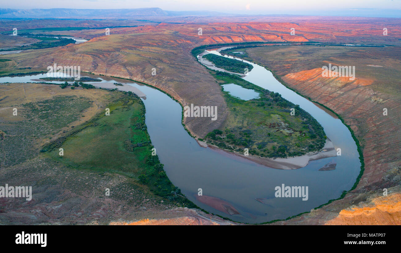 Coude de la rivière Verte ci-dessous Jenson, Utah Banque D'Images