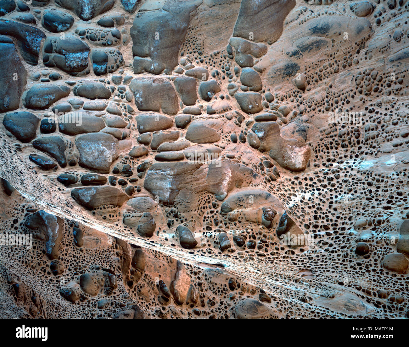 Rock en nid d'patterns, Dirty Devil River, Utah désert diable sale proposé Banque D'Images