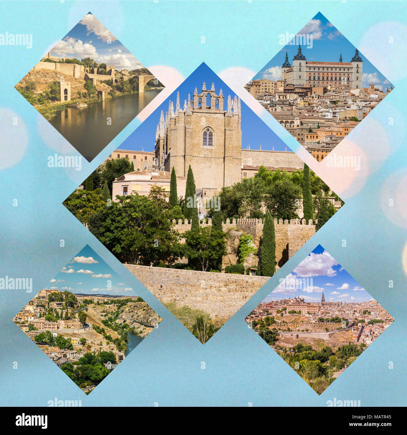 Collage de photos touristiques de la Toledo, Espagne Banque D'Images