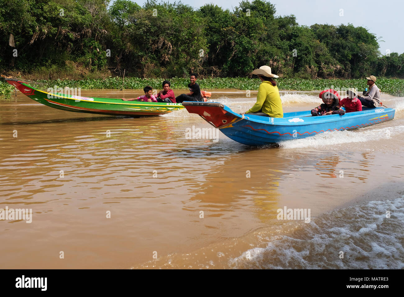 Kompong Khleang village flottant, Siem Reap, Cambodge Banque D'Images