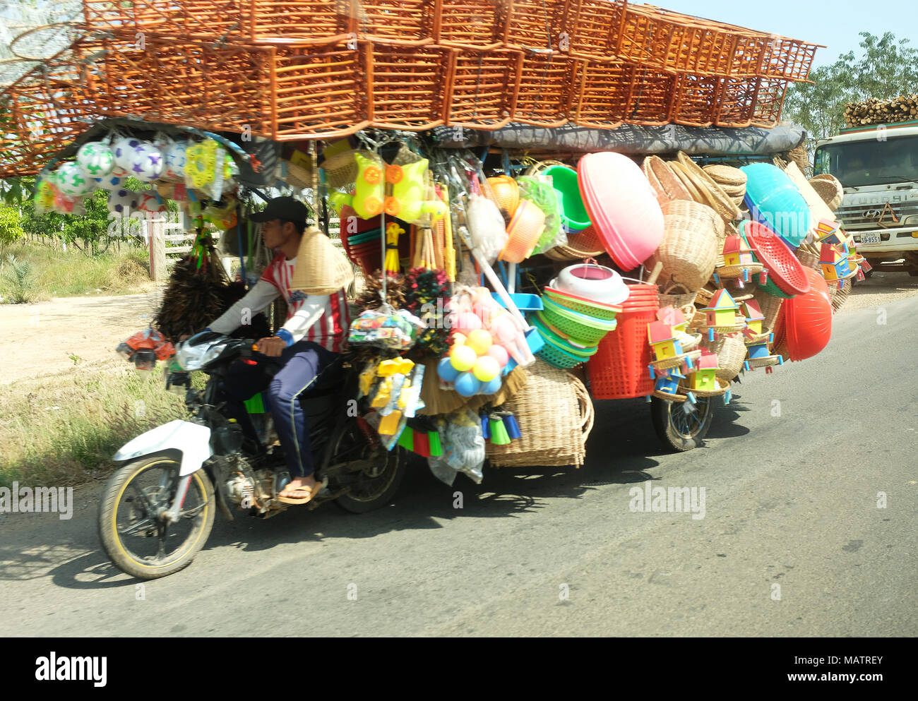 Vendeur Mobile, Cambodge Banque D'Images