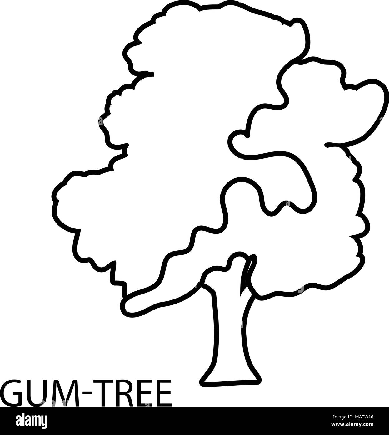 Gum Tree, icône de style contour Illustration de Vecteur