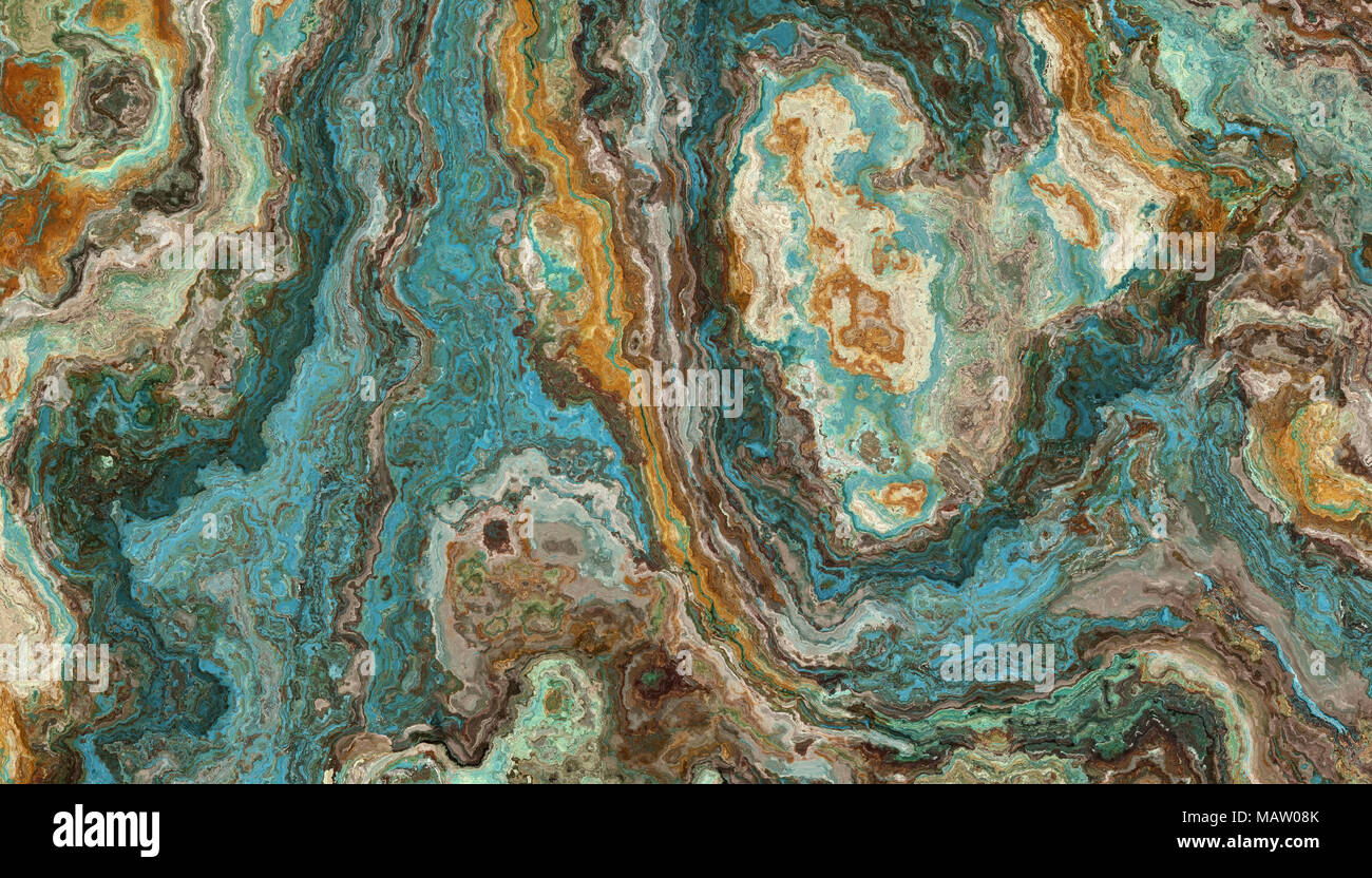 La mosaïque de pierre gemme brute turquoise texture. Arrière-plan coloré. Illustration 2d Banque D'Images