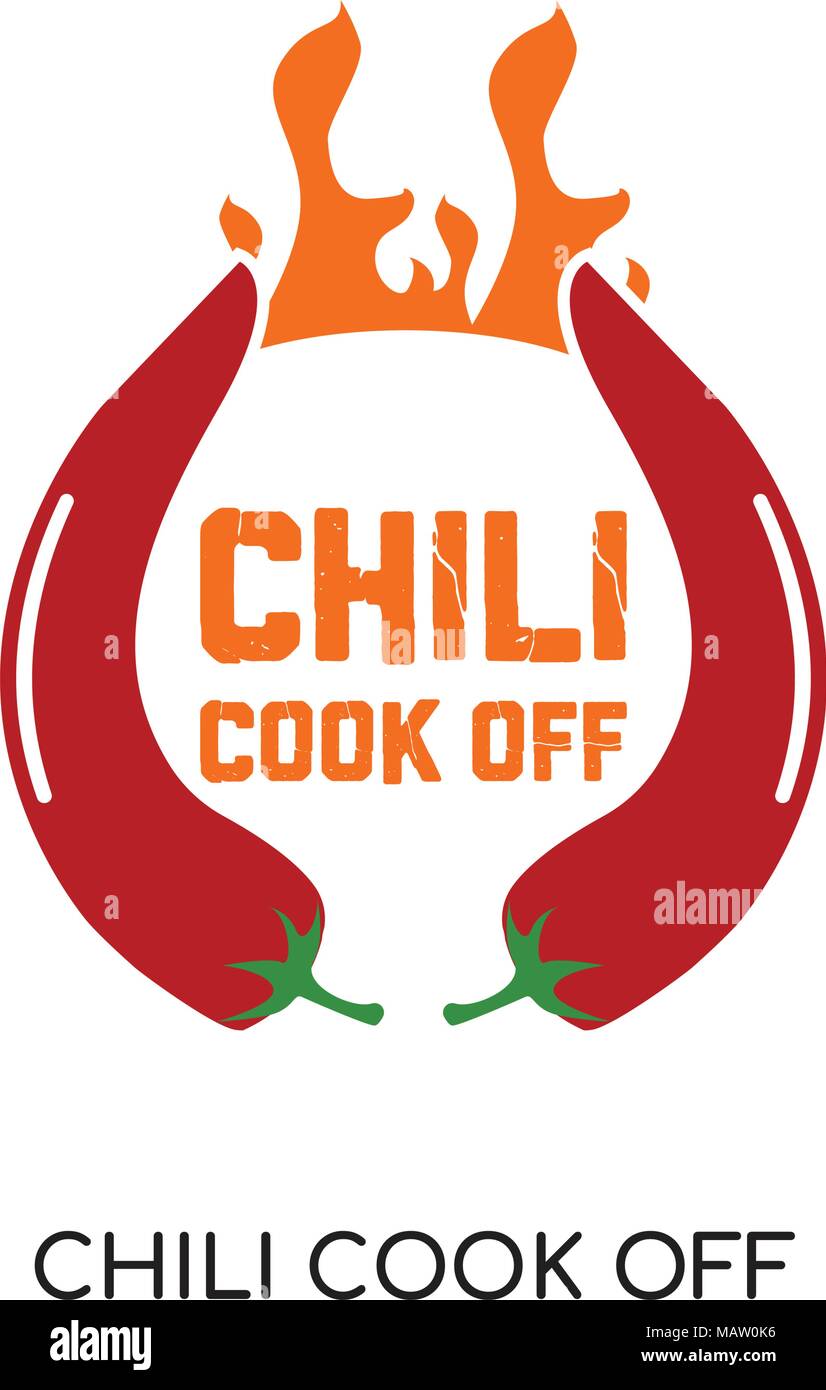 Logo chili cook off isolé sur fond blanc pour votre site web, mobile et app design Illustration de Vecteur