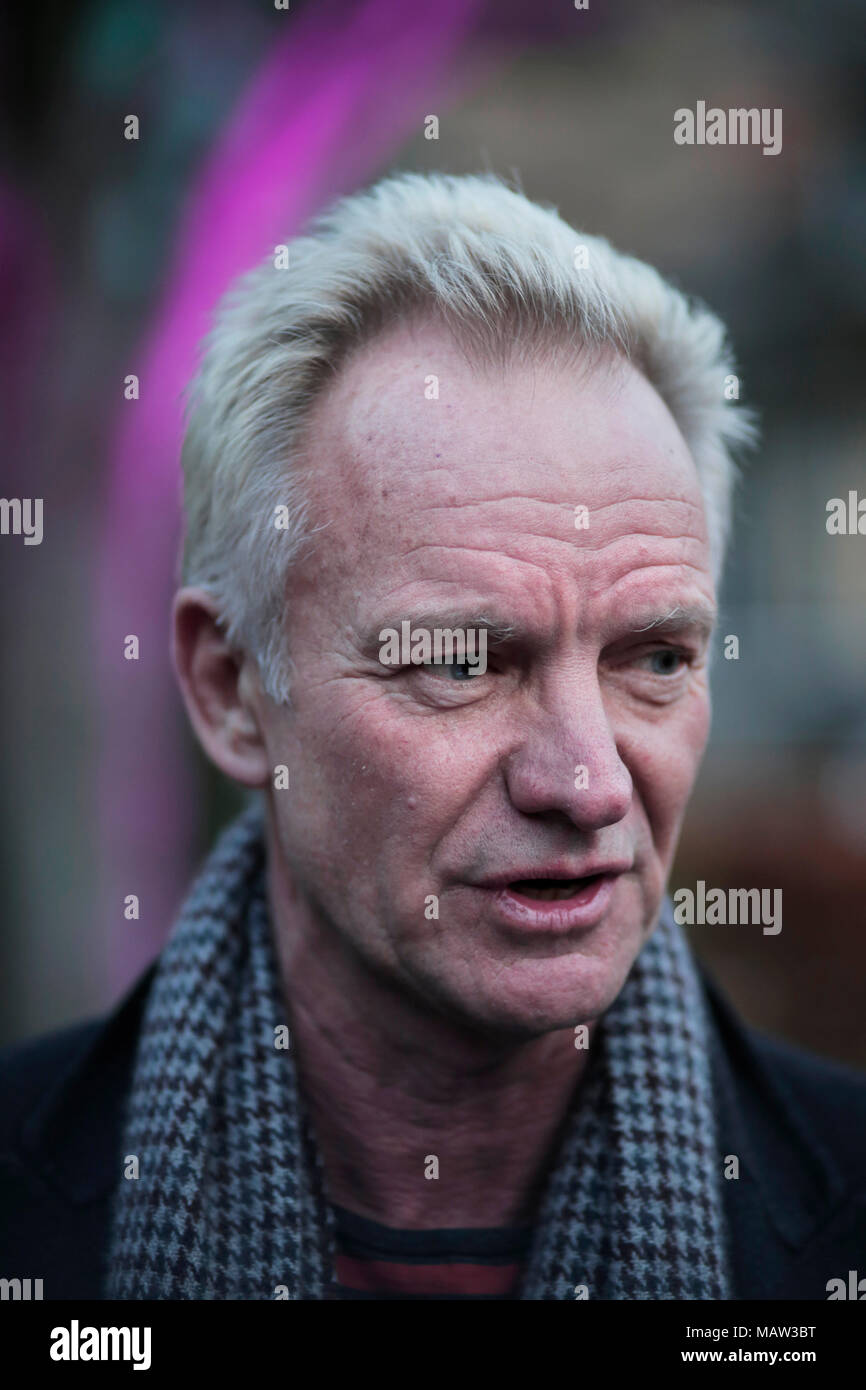 Sting au VIP soirée d'ouverture de sa comédie musicale "Le dernier navire" au stade du Nord à Newcastle upon Tyne le 20 mars 2018. Photographie : Stuart Boulton Banque D'Images