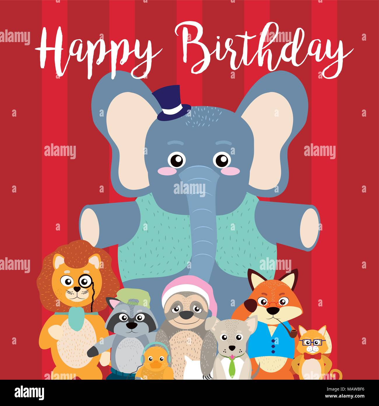 Joyeux Anniversaire Carte Avec Des Animaux Image Vectorielle Stock Alamy Joyeux Anniversaire Carte Avec Des Animaux Image Vectorielle Stock Alamy
