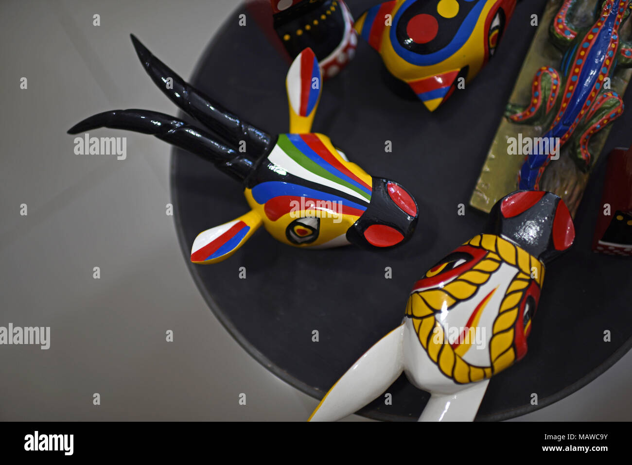 Masques faits main et atelier de bricolage, studio et boutique à Barranquilla, Colombie. Banque D'Images