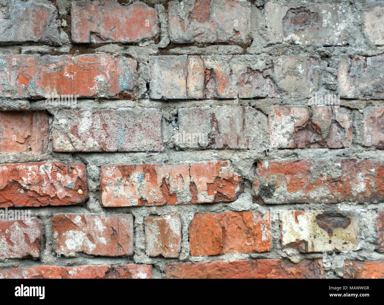Plage mur brique pierre texturés, arrière-plan. Full Frame shot d'un mur de brique rouge, en toile de fond. Banque D'Images