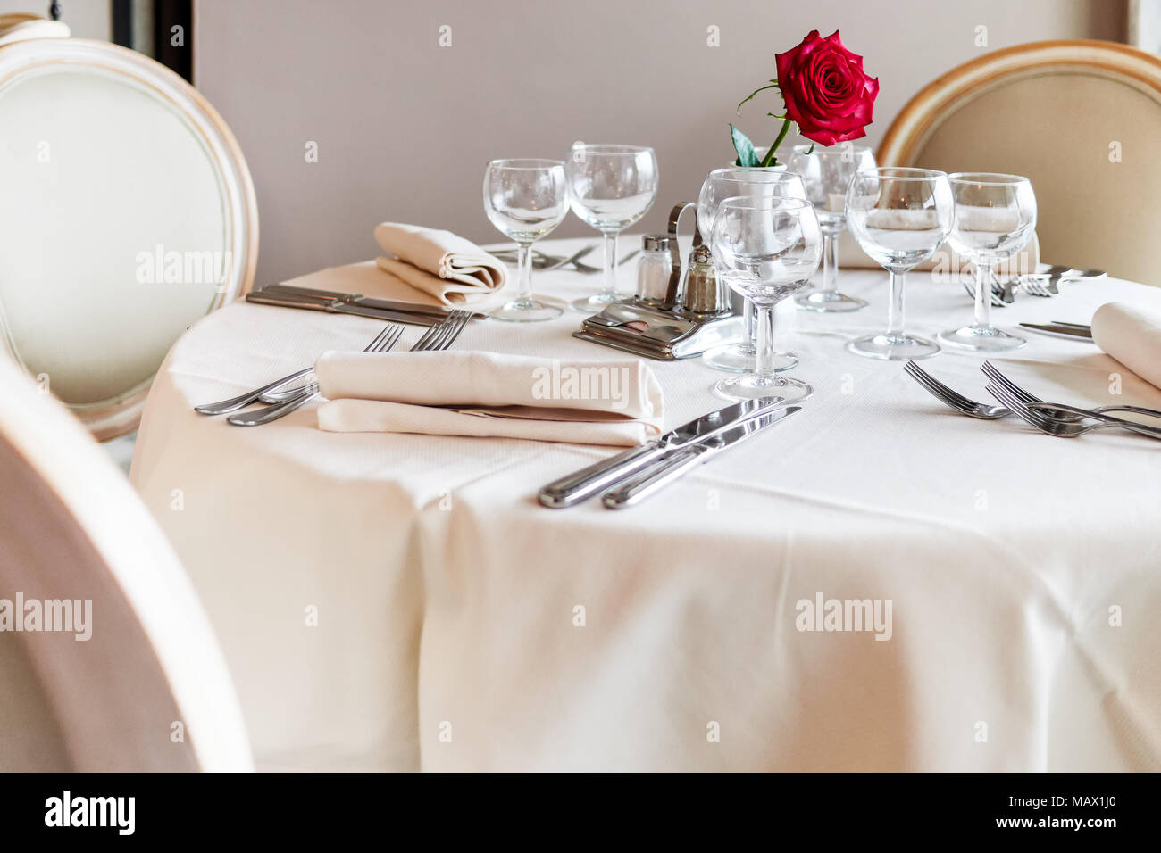 Set de table Décoration pour mariages et autres événements. Banque D'Images