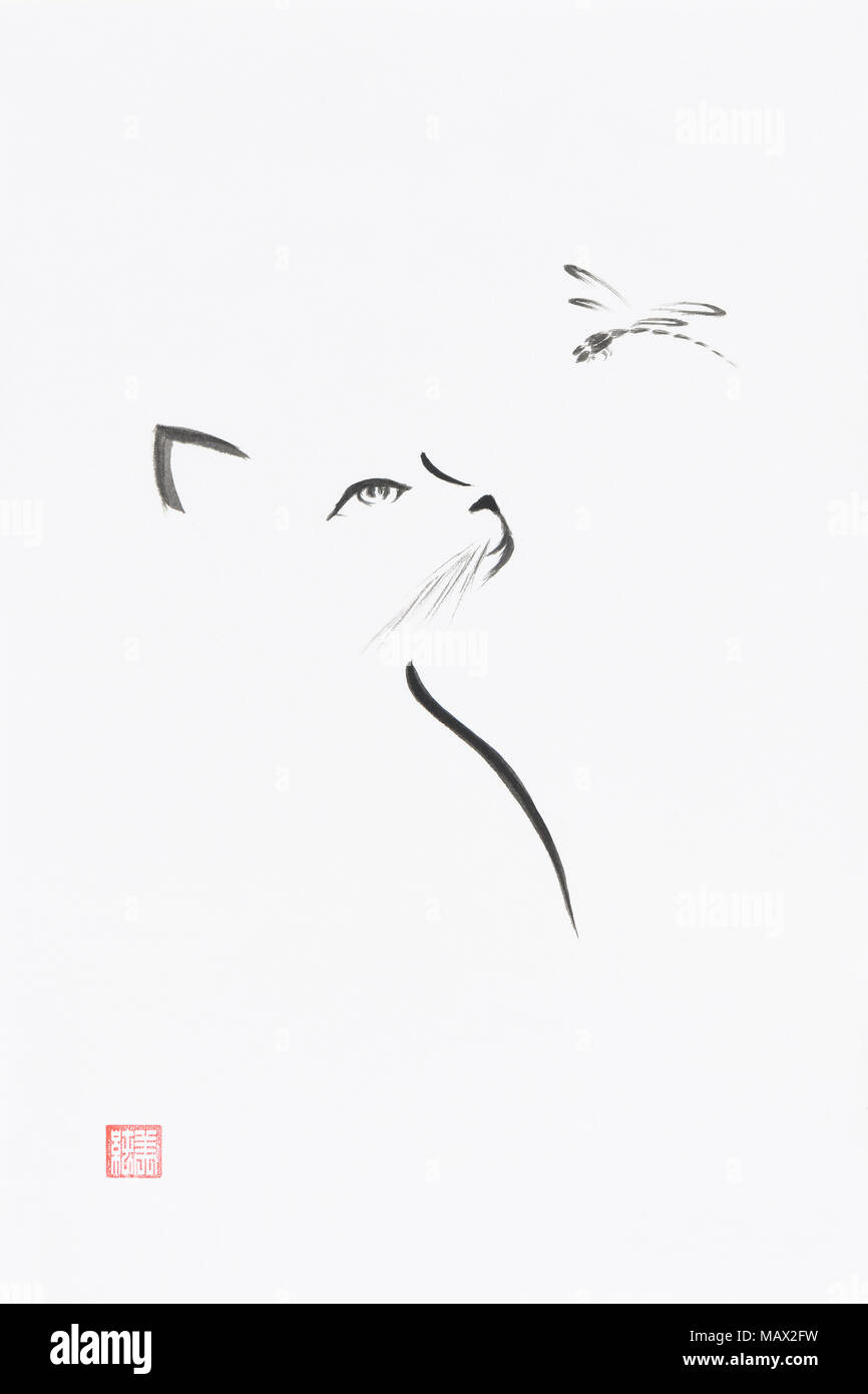 Chat A La Libellule Style Oriental Artistique Illustration Cute Japonais Zen Minimaliste Encre Sumi E La Peinture Sur Papier De Riz Blanc Backgroun Photo Stock Alamy Chat A La Libellule Style Oriental Artistique Illustration Cute Japonais Zen Minimaliste Encre Sumi E La Peinture Sur Papier De Riz Blanc Backgroun Photo Stock Alamy