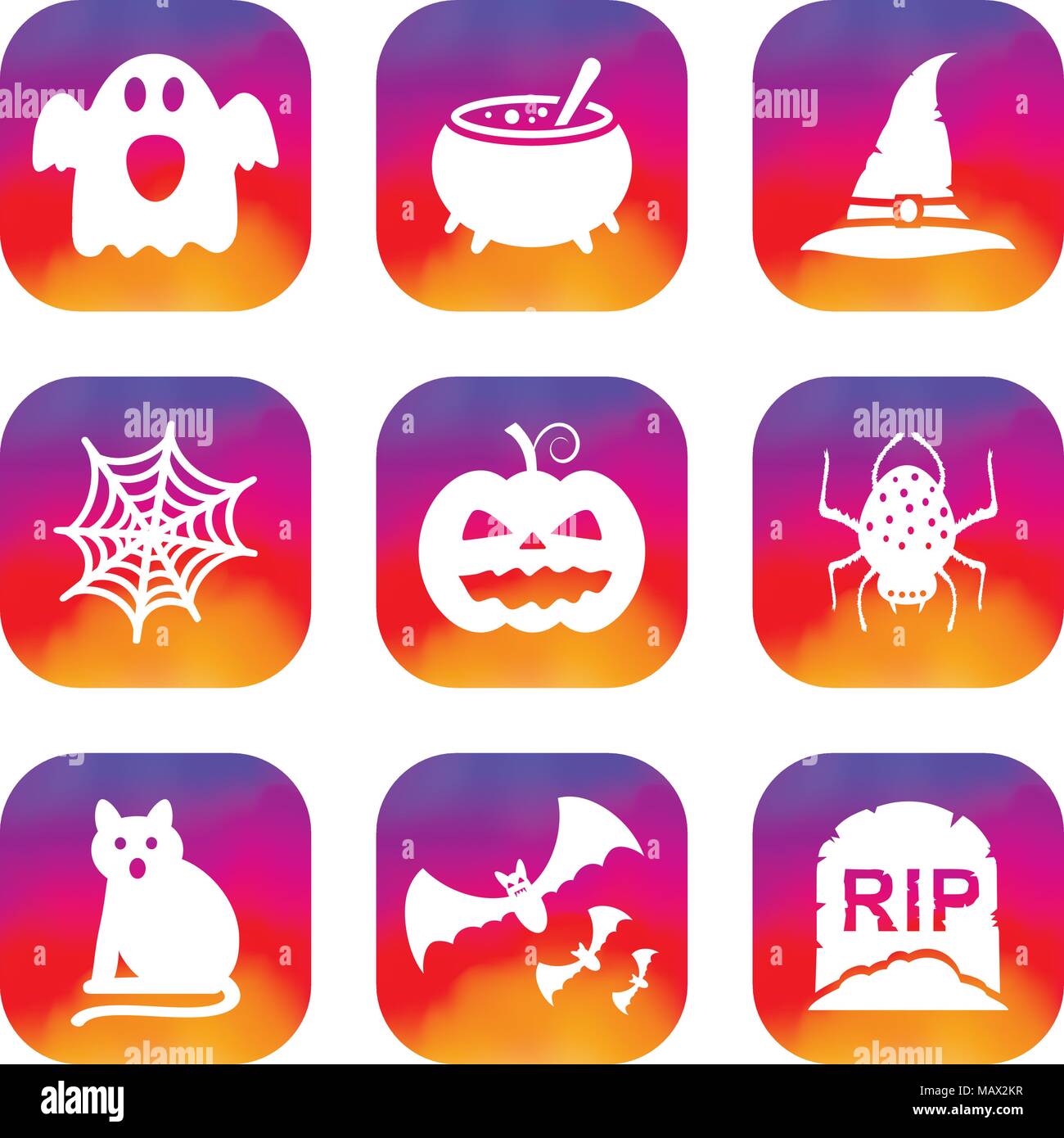 Halloween icons set Illustration de Vecteur