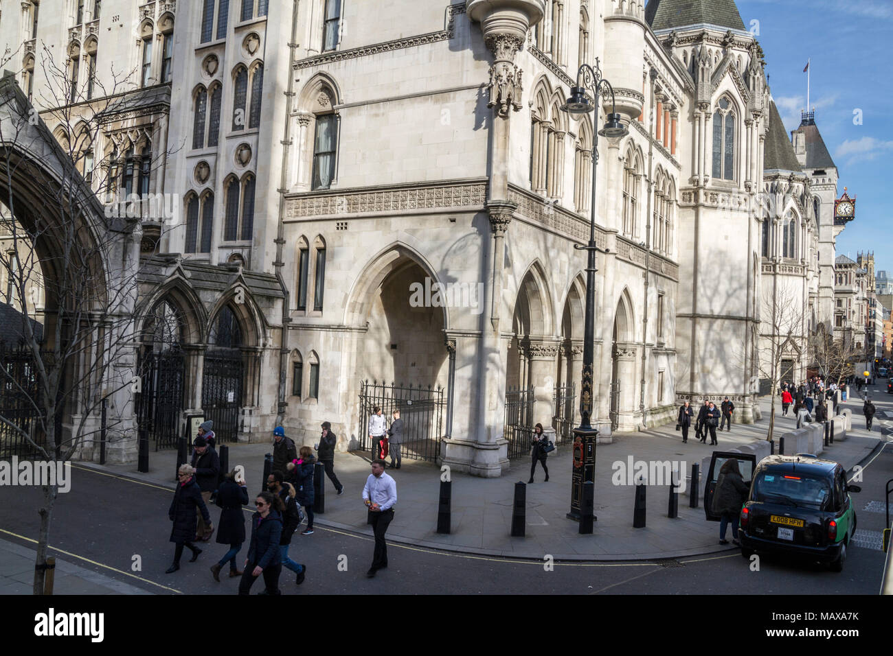 Les cours royales de justice le palais de justice, rue Fleet Holborn Londres UK Banque D'Images