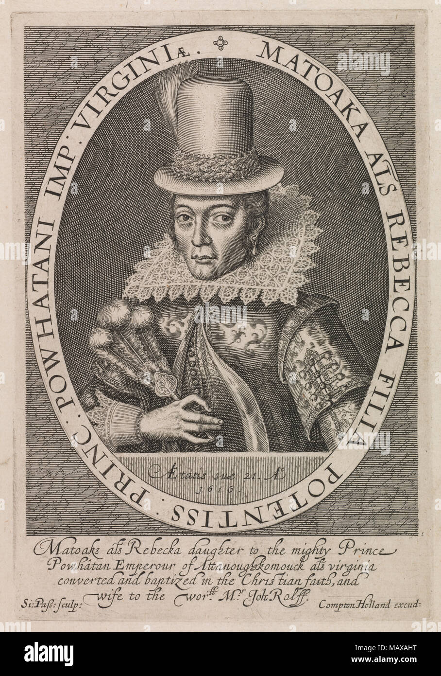 Pocahontas, 1616 Banque D'Images