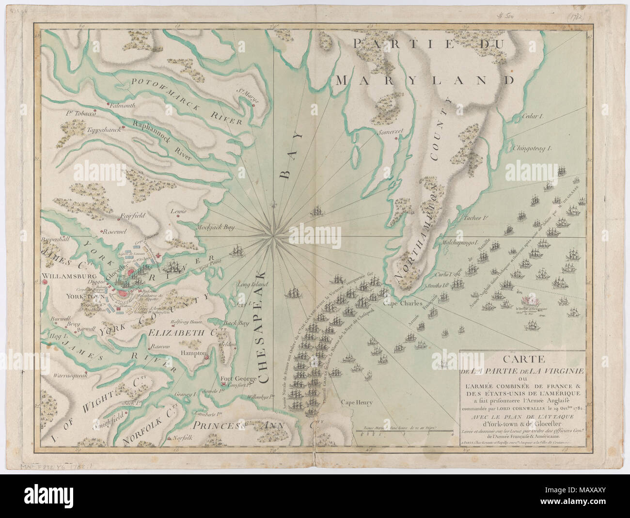 Carte de la partie de la Virginie, 1781 Banque D'Images