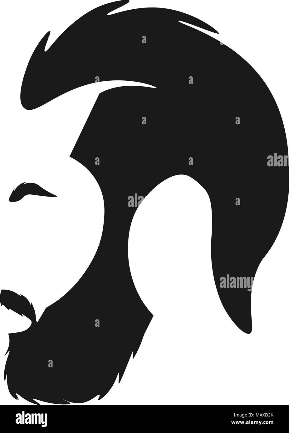Visage barbe, logo Vector Illustration de Vecteur