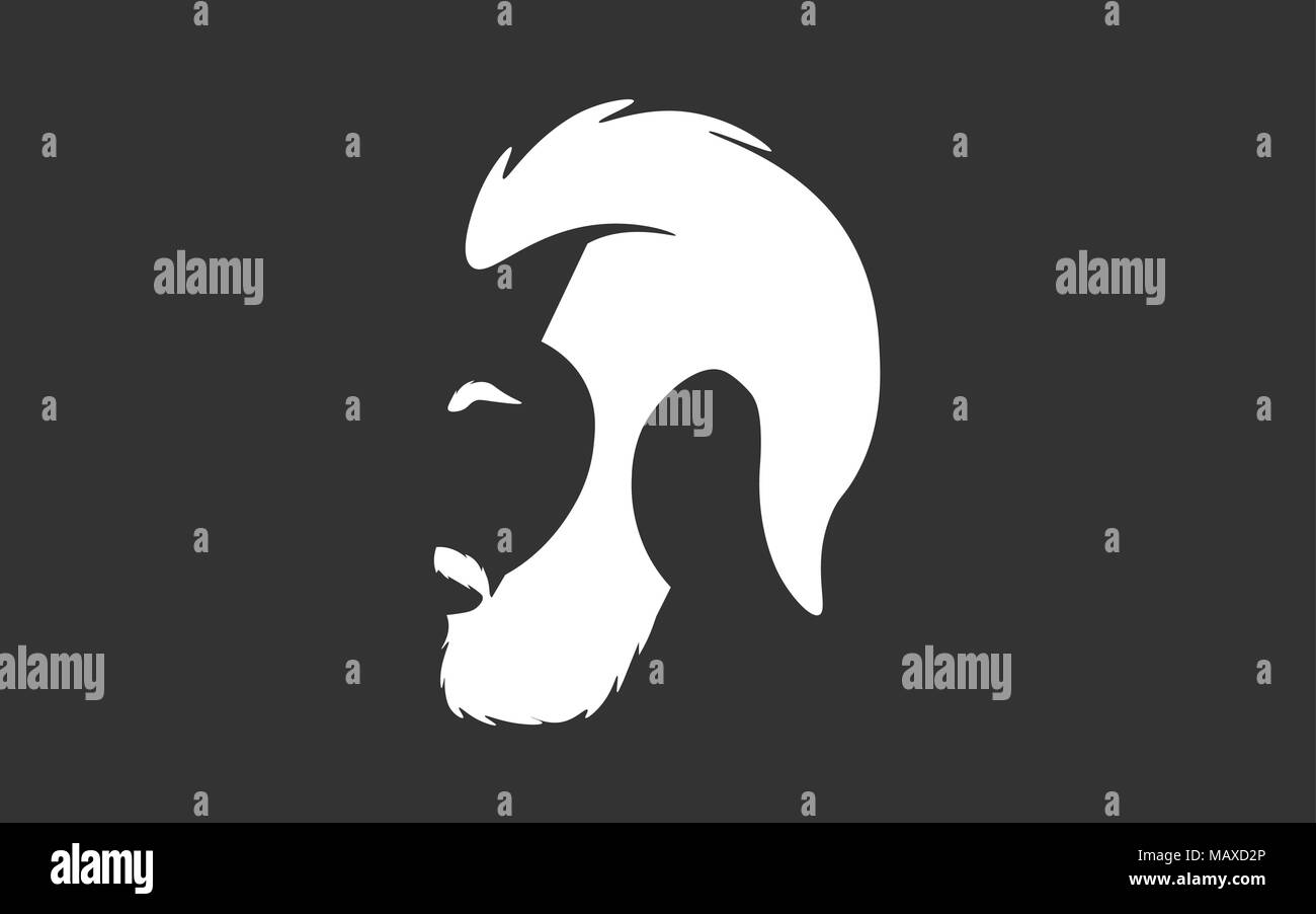 Visage barbe, logo Vector Illustration de Vecteur