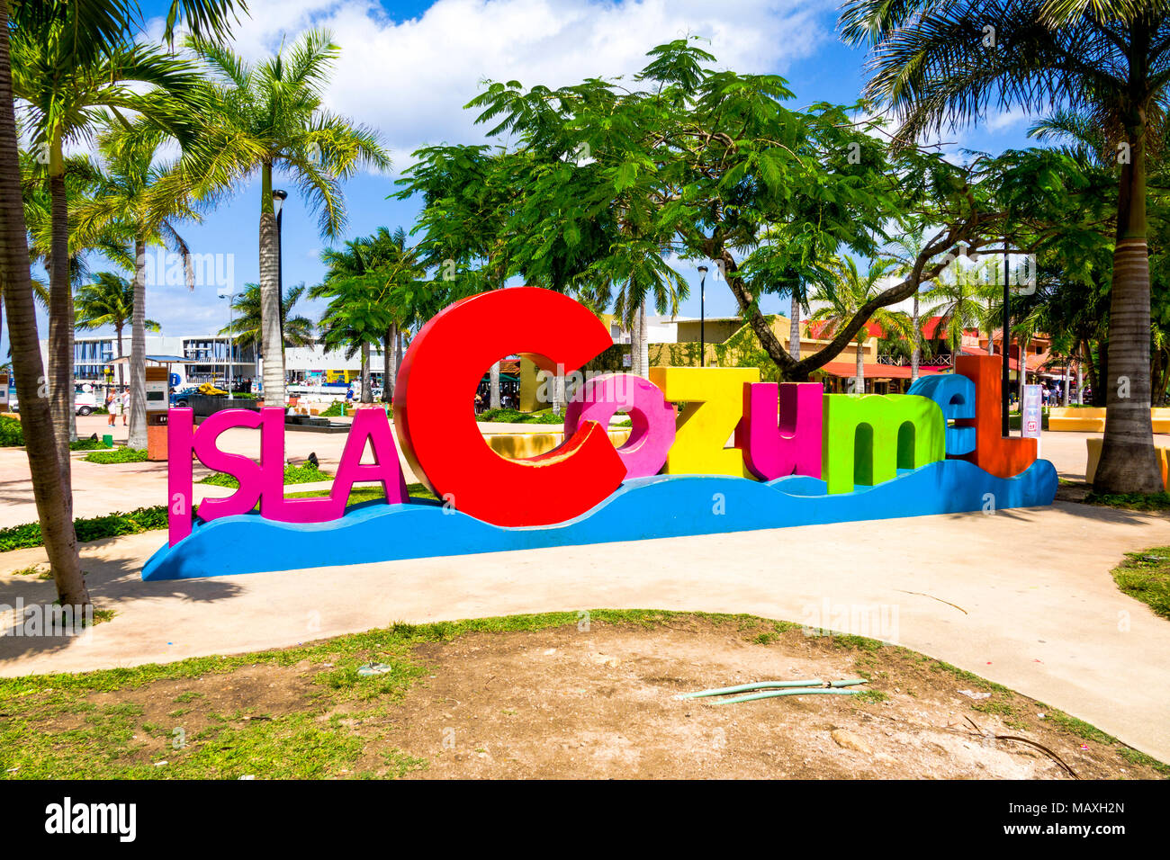 Cozumel mexique est une destination de croisière populaire dans l'ouest des Caraïbes Banque D'Images