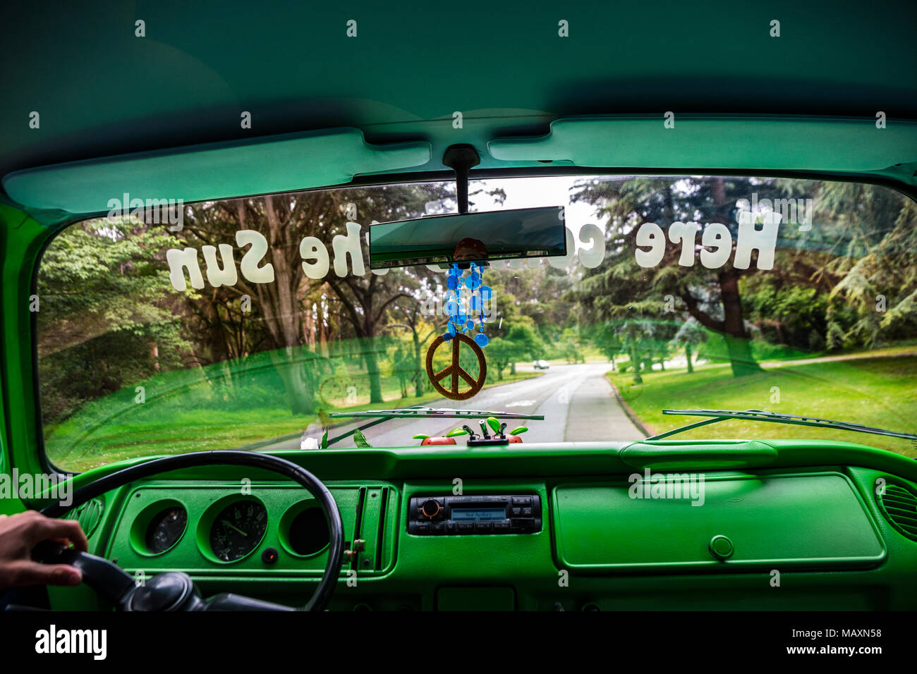 1970 Bus Wolkswagen. Bus Hippie Visite de San Francisco Love Tour . San Francisco. La Californie, USA Banque D'Images