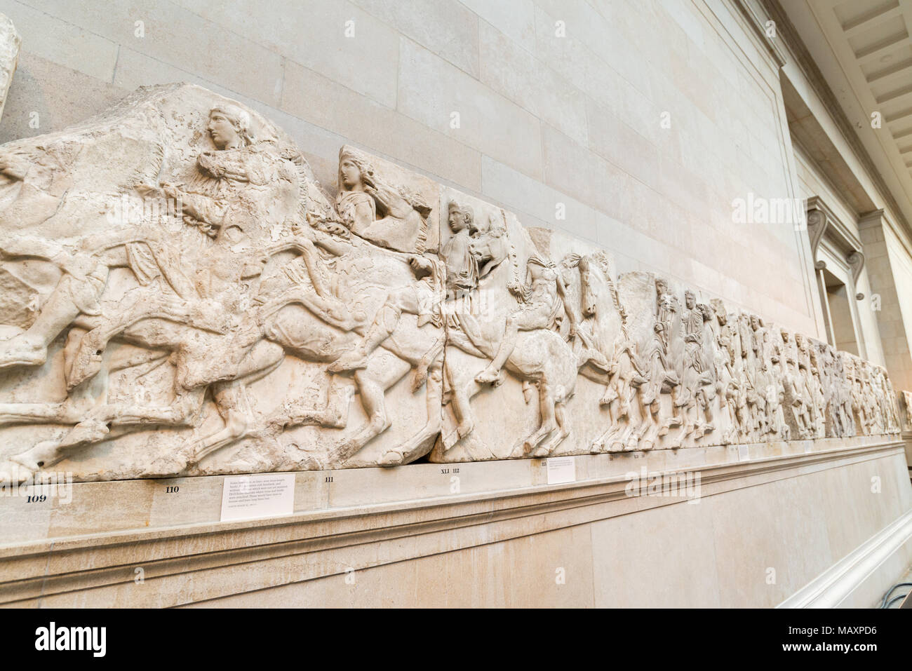 L'intérieur du Parthénon au British Museum, London, UK Banque D'Images