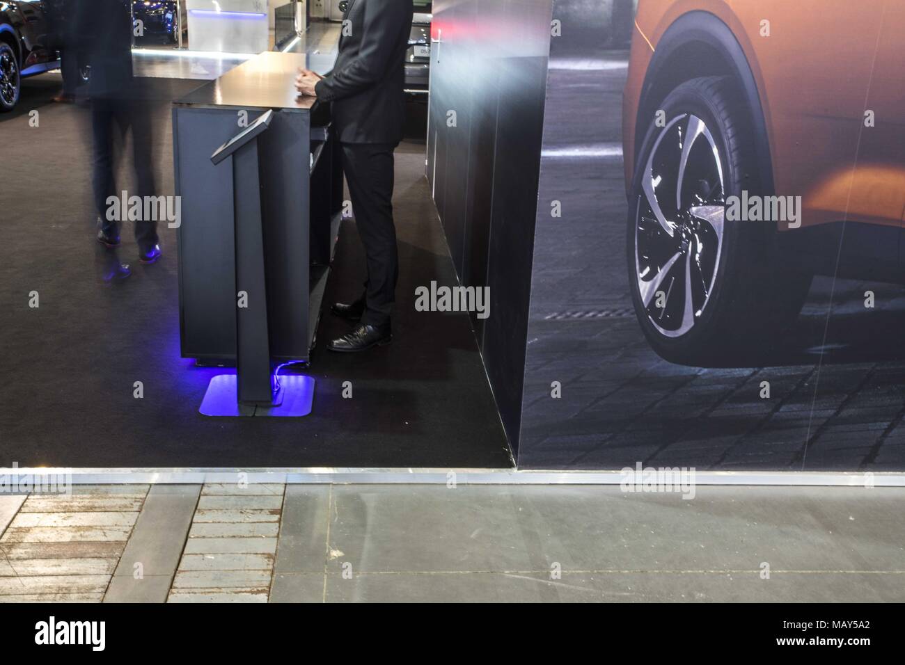 Poznan, Pologne, Grande Pologne. 5ème apr 2018. Poznan Motor Show 2018 est le plus grand de l'automobile en France et le quatrième en Europe. L'édition de cette année présente des véhicules en quatre salons : auto, moto, caravaning, camion et s'est tenu sous le slogan ''otorization de demain''. À la foire, vous pouvez voir plus de 60 premières mondiales de l'automobile, les concept cars et une vision de l'avenir de l'automobile par les concepteurs et les ingénieurs. Credit : Dawid Tatarkiewicz/ZUMA/Alamy Fil Live News Banque D'Images