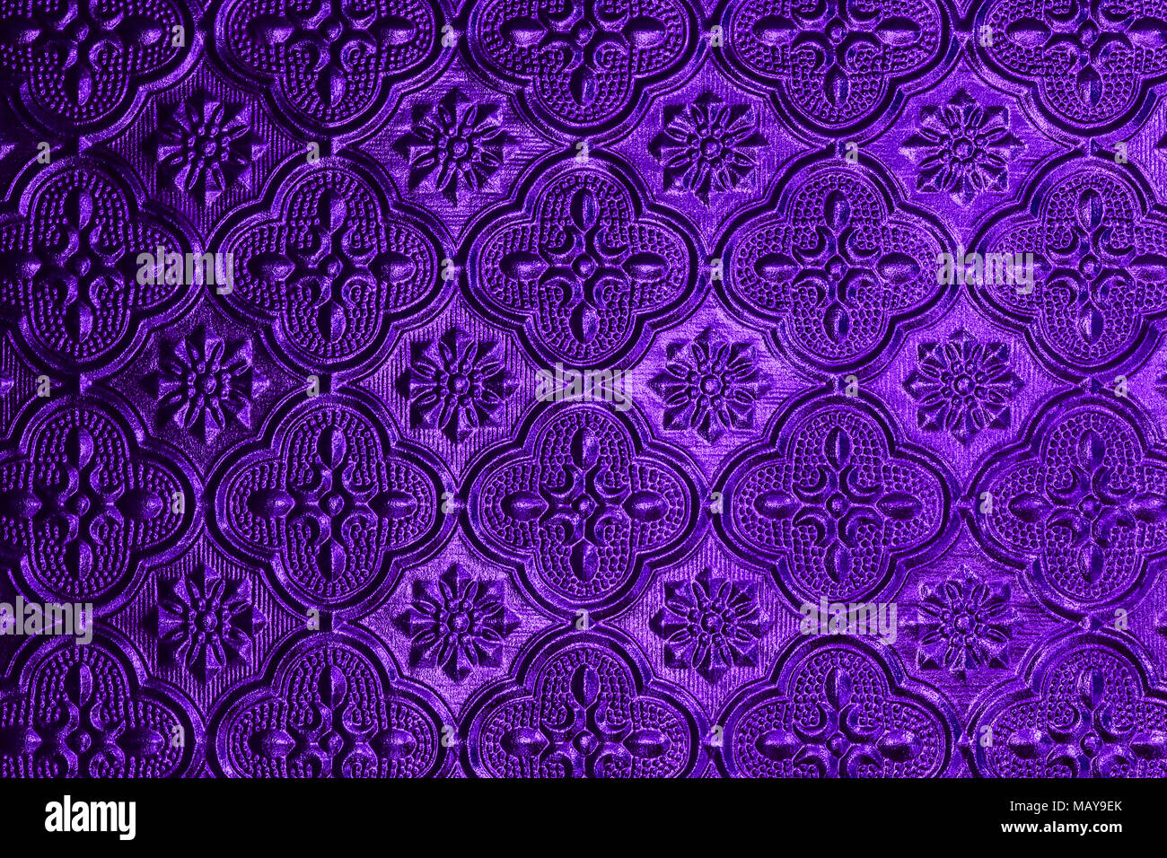 De la fenêtre en verre coloré de style Thai house. Banque D'Images