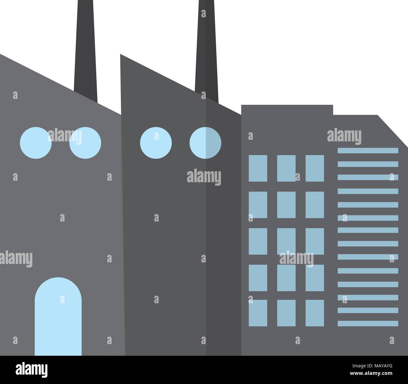 La contamination de l'air environnement usine industrielle Illustration de Vecteur