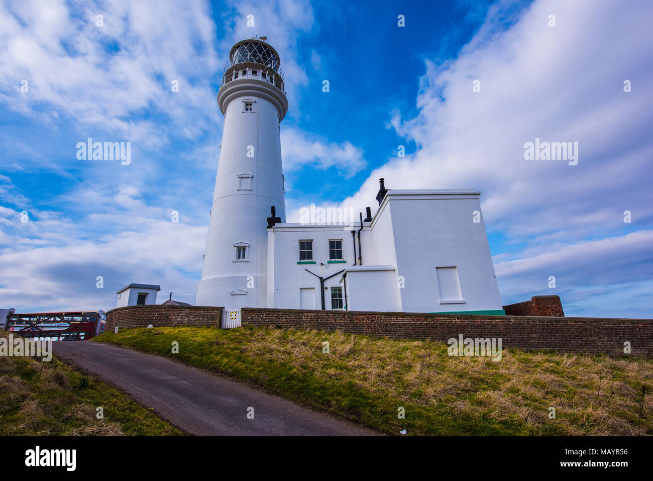 Flamborough Head Lighthouse, Yorkshire, UK. Banque D'Images