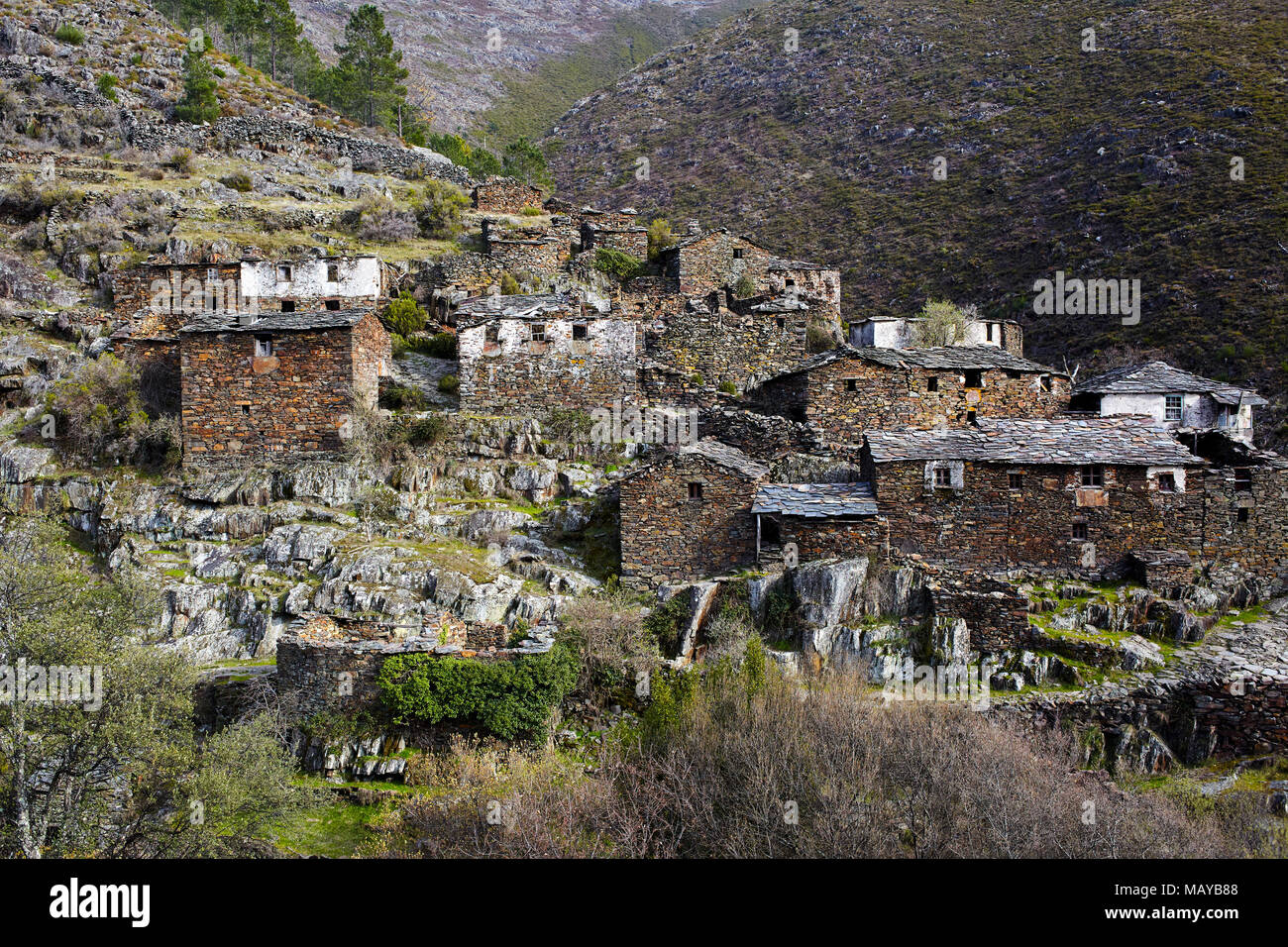 Vieux village médiéval Drave au Portugal, Aveiro Arouca, vieux village médiéval Drave au Portugal, Aveiro, Arouca Banque D'Images