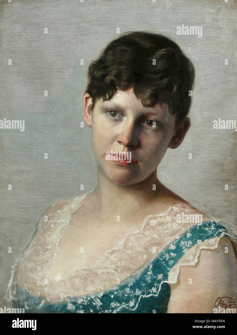 Balle Otto Petersen - Portrait of a Young Woman (Portrait de la Sœur de la mère) Banque D'Images