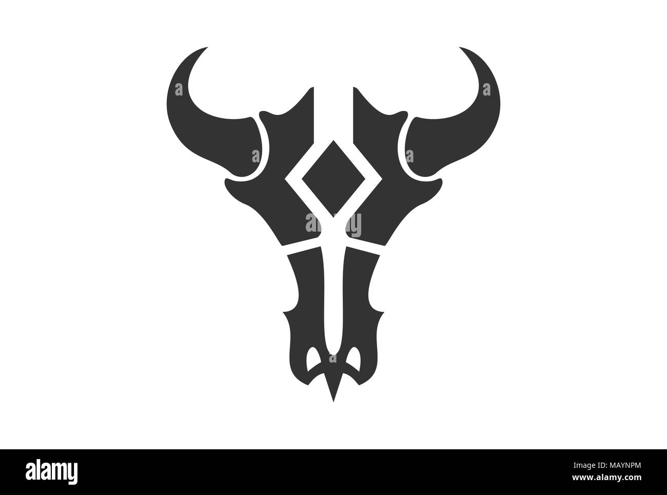 icône logo crâne de taureau Illustration de Vecteur