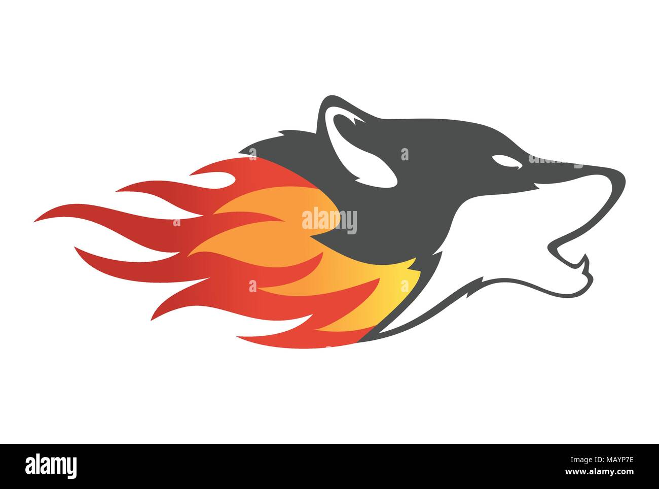 icône du logo fire wolf Illustration de Vecteur
