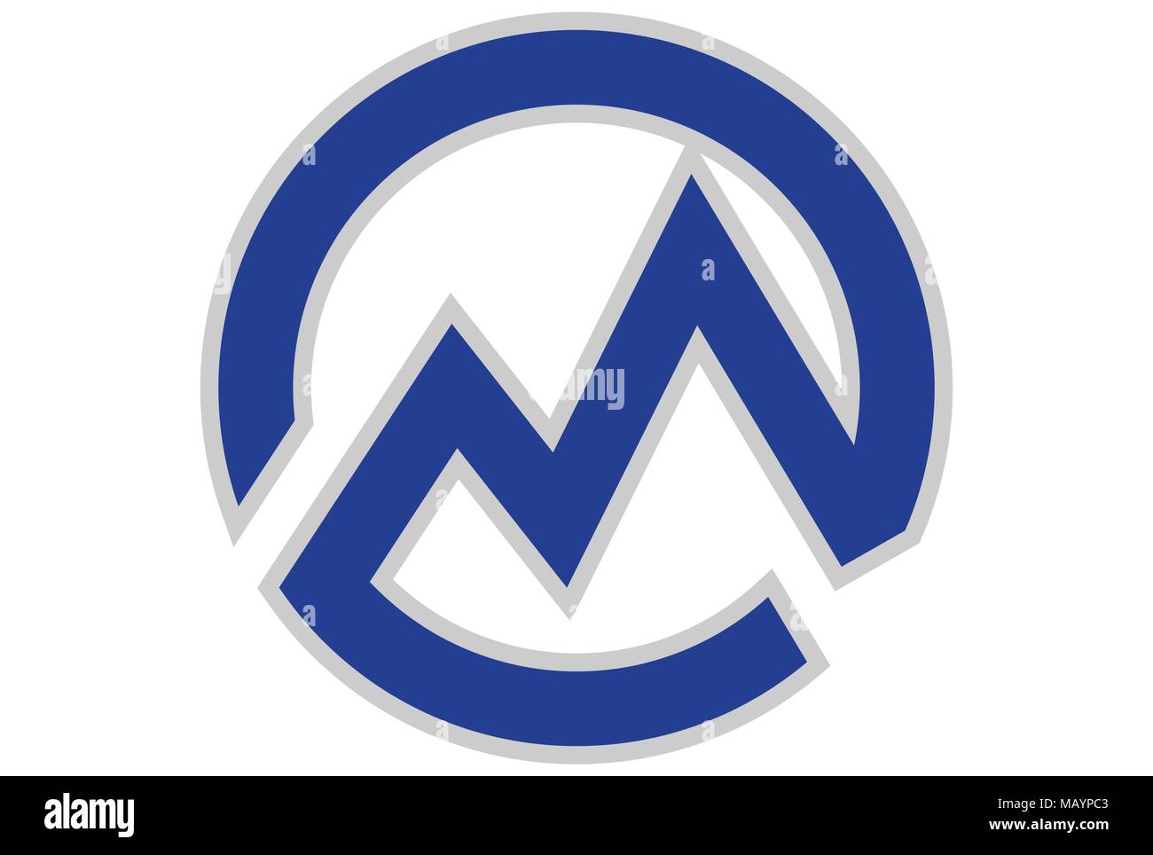 Icône représentant la lettre M représentant le logo de la montagne Illustration de Vecteur