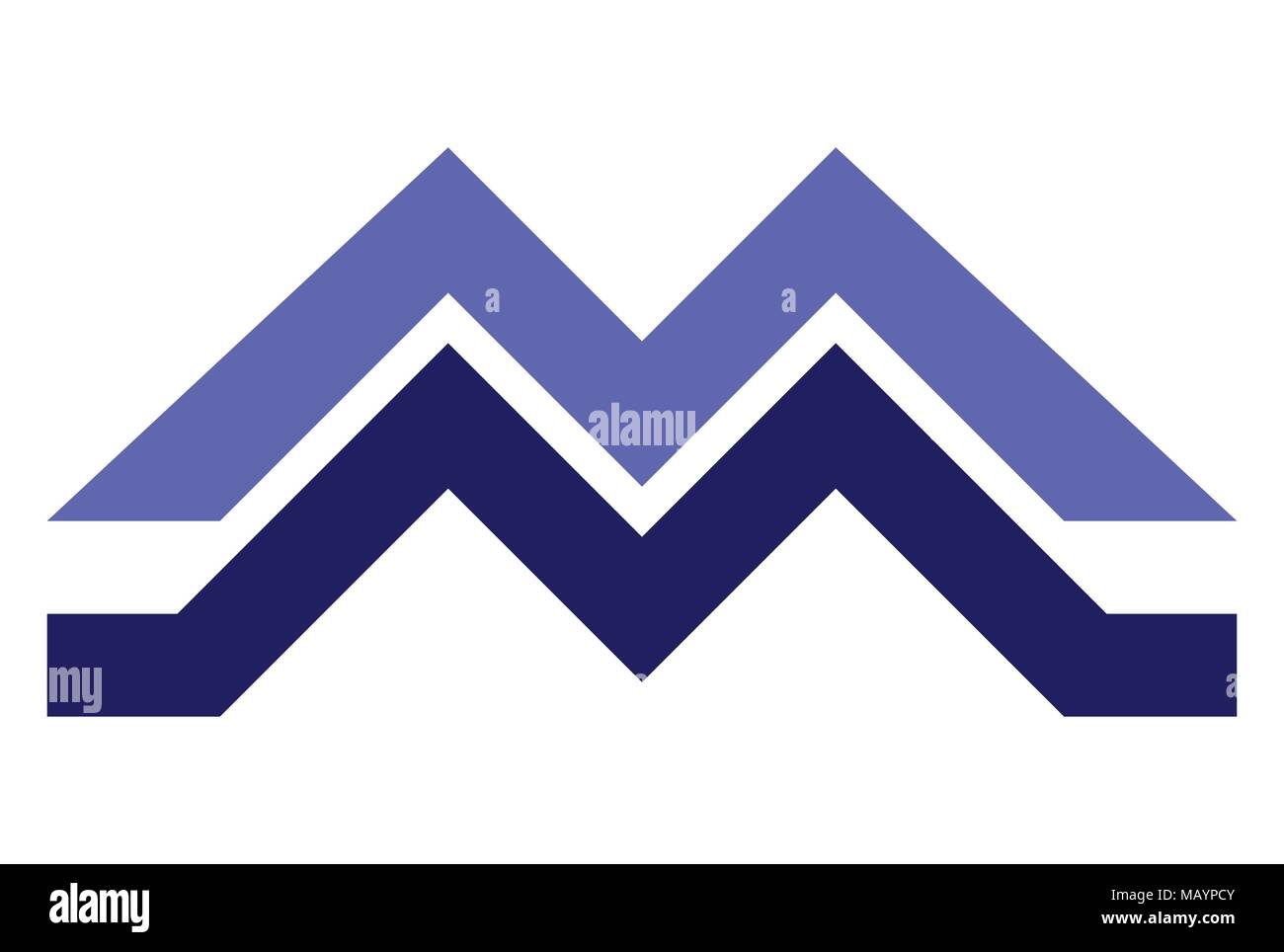 Icône représentant la lettre M mountains Illustration de Vecteur