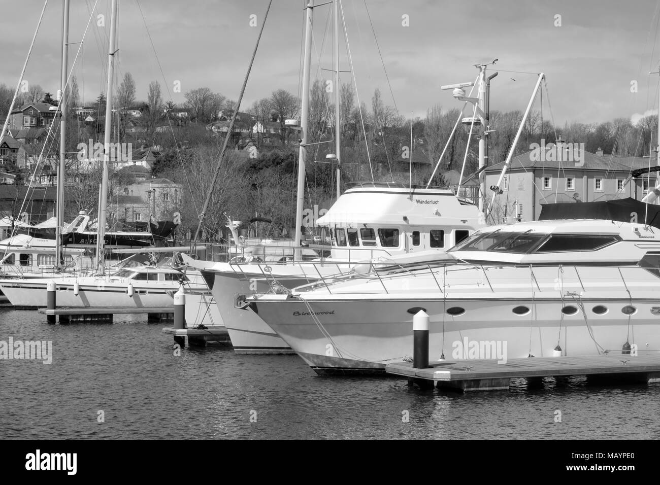 Avril 2018 - Bateaux et yachts sur Portishead Marina près de Bristol. Banque D'Images