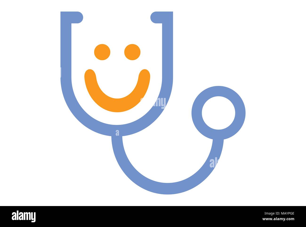 stéthoscope sourire logo médical icône Illustration de Vecteur