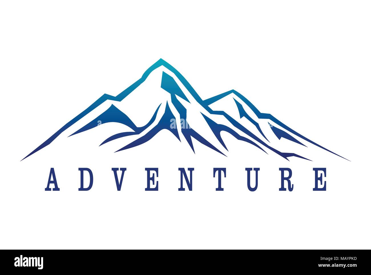 icône du logo aventure montagnes Illustration de Vecteur