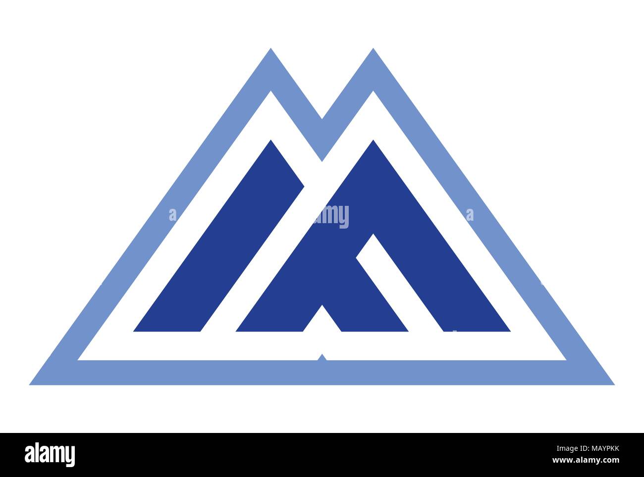 icône représentant une lettre m de montagnes Illustration de Vecteur