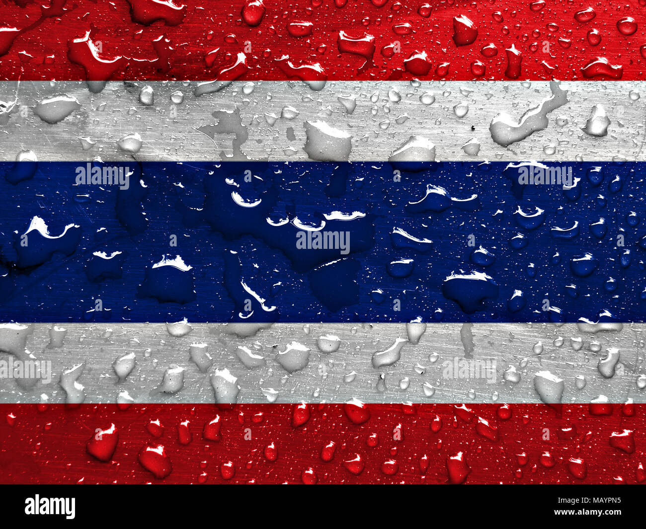 Pavillon de la Thaïlande avec gouttes de pluie Banque D'Images