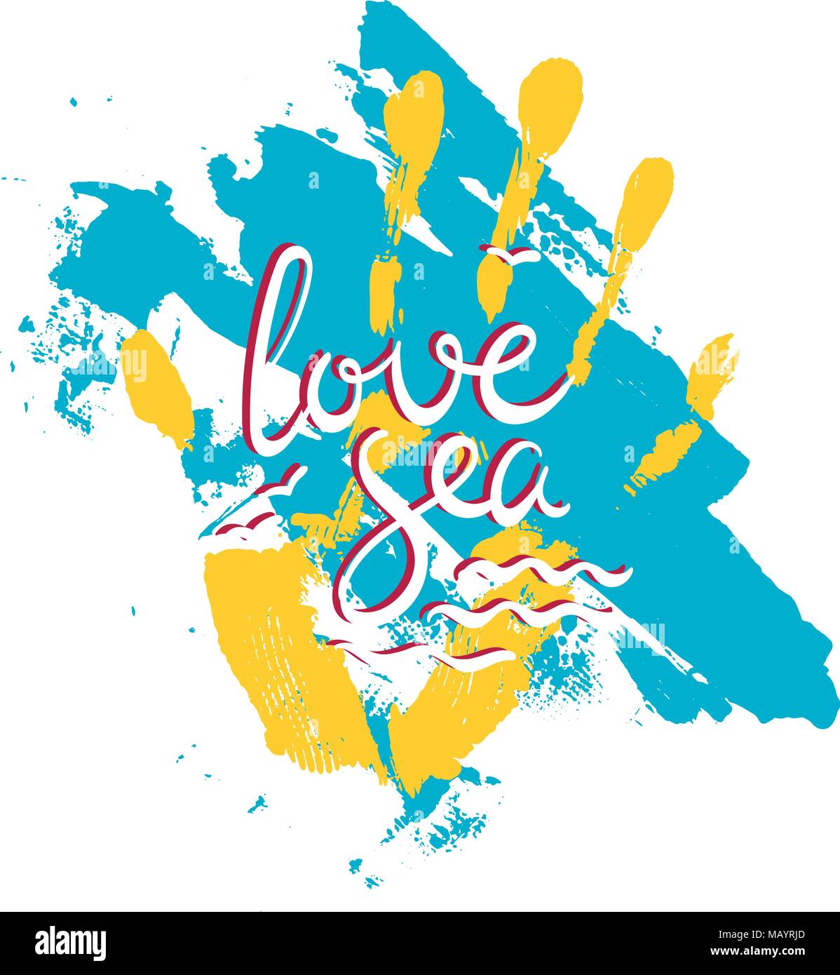 L Amour De La Mer Citation De Motivation A La Main Vecteur De Creation Typographie Concept Pour La Conception Et L Impression Pret Pour Les Cartes T Shirts Etiquettes Autocollants Affiches Image Vectorielle Stock