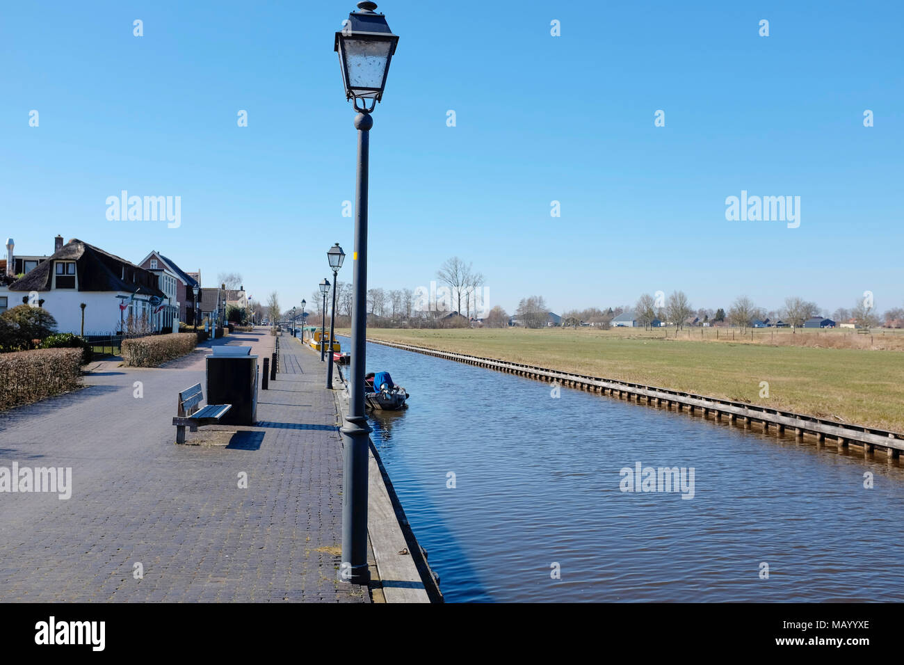 Giethoorn Village - Les Pays-Bas, également connu comme la Venise de la Hollande. Banque D'Images