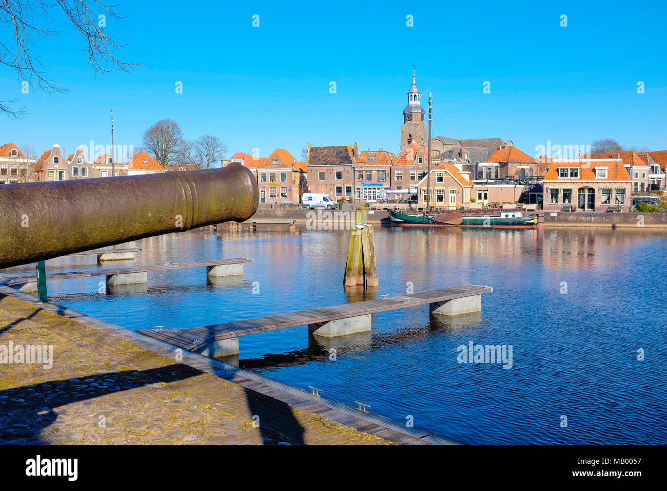 Architecture historique à Blokzijl, Overijssel, Pays-Bas. Banque D'Images