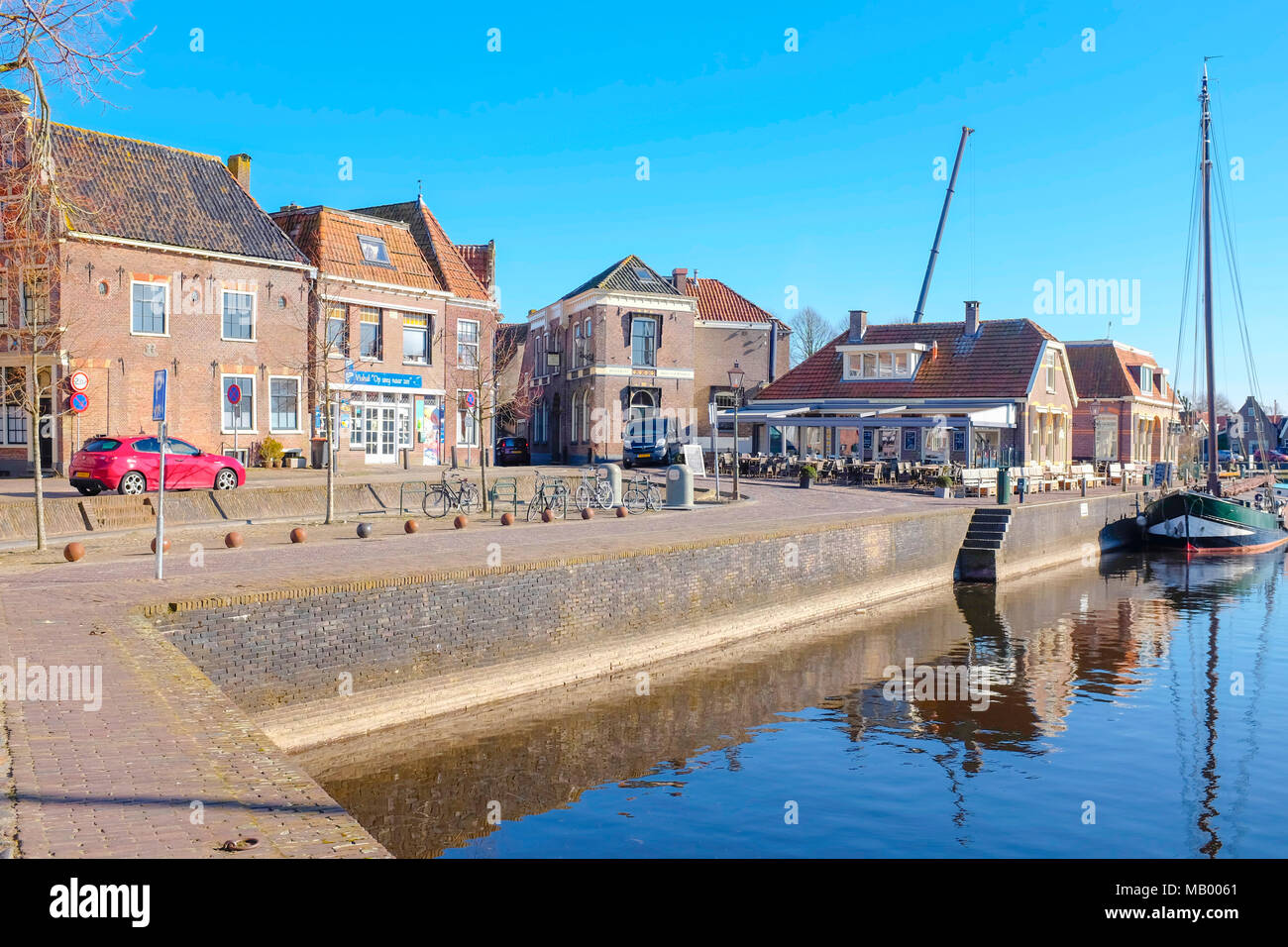 Architecture historique à Blokzijl, Overijssel, Pays-Bas. Banque D'Images