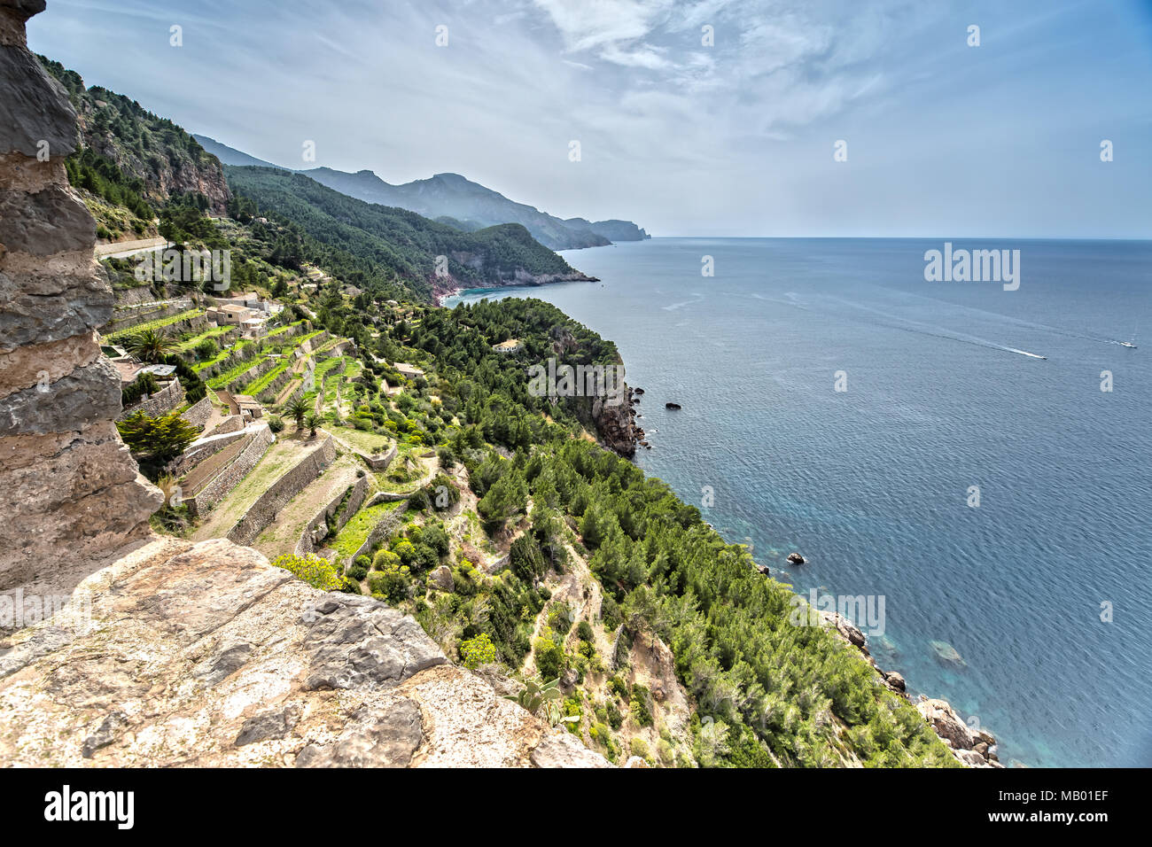 Vue depuis la tour de guet du Verger en Majorque Banque D'Images