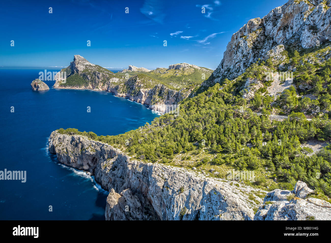 Vue panoramique sur le Cap de Formentor en Majorque Banque D'Images