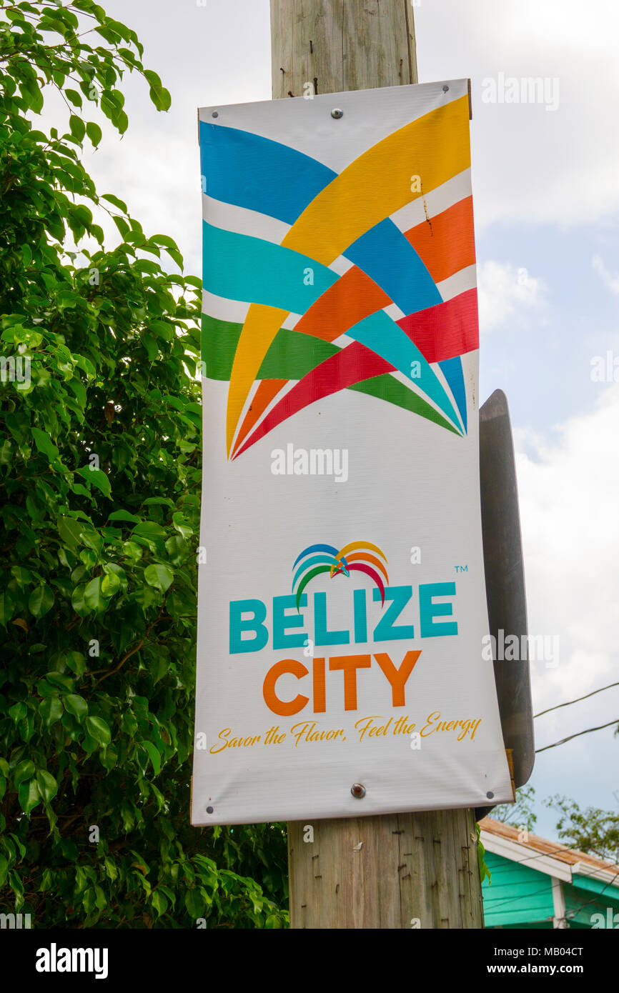 Destination croisière Belize en Amérique centrale est un arrêt populaire sur le navire de croisière des Caraïbes de l'Ouest tour et offre shopping et autres visites op Banque D'Images