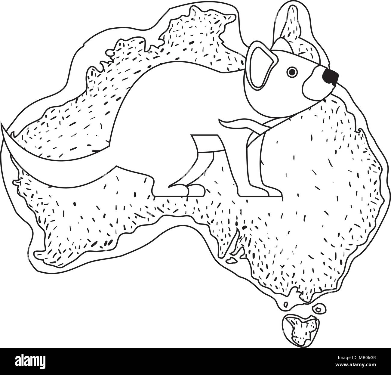 Diable de Tasmanie sauvage créature sur la carte de l'Australie Illustration de Vecteur